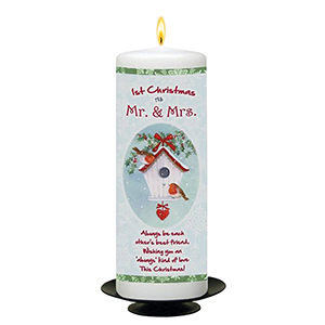 Personalsied Christmas Candle Gift - Baby Bear Decorating Your First Xmas